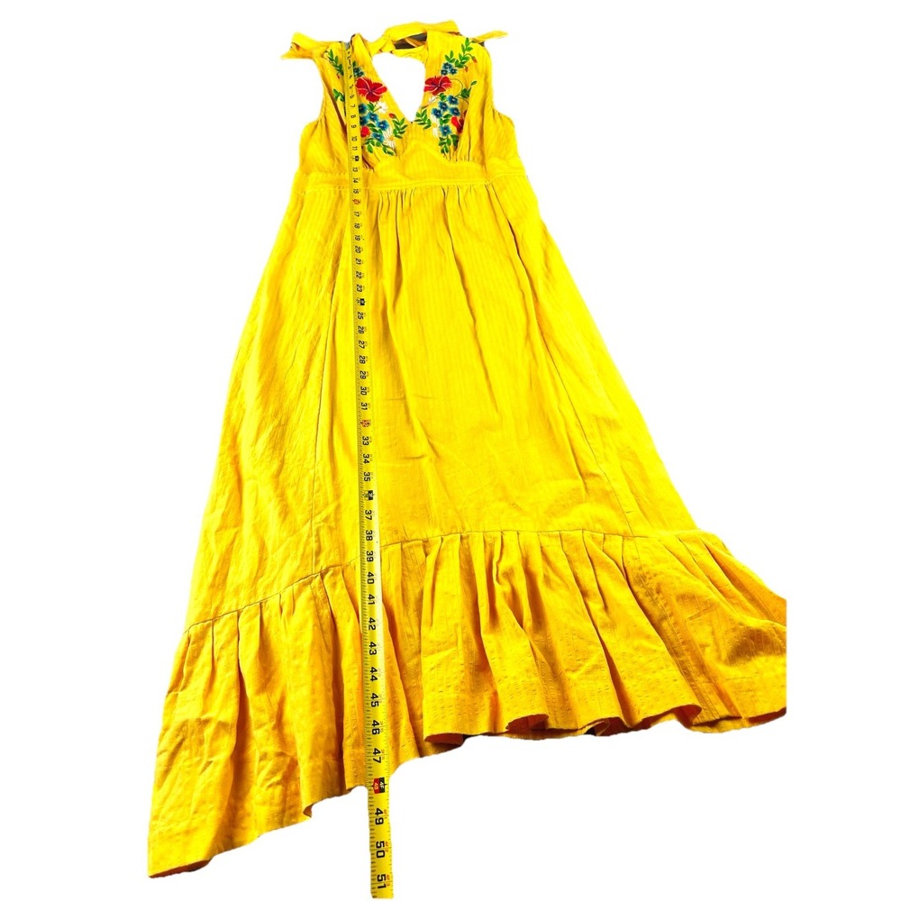 Anthropologie X Tracy Reese Women's 8P Floral Embroidered Gold Maxi Dress NEW - Picture 10 of 11